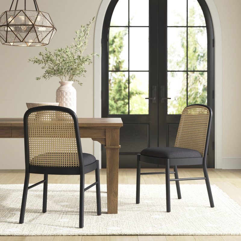Joss & Main Almeda Rattan Back Dining Chair Set & Reviews | Wayfair
